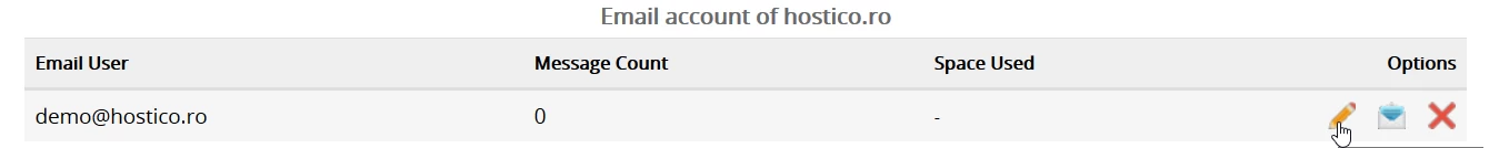 Change email password webuzo