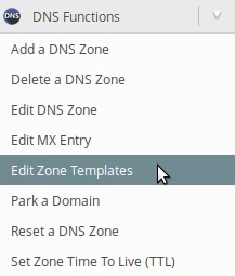 Edit Zone Templates panou WHM